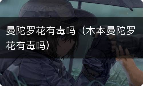 曼陀罗花有毒吗（木本曼陀罗花有毒吗）