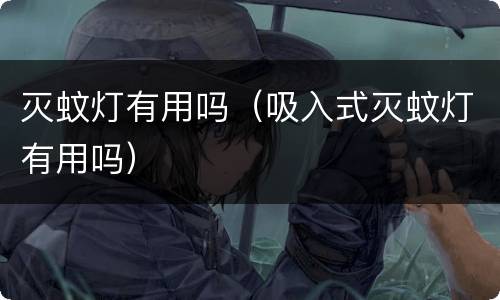 灭蚊灯有用吗（吸入式灭蚊灯有用吗）
