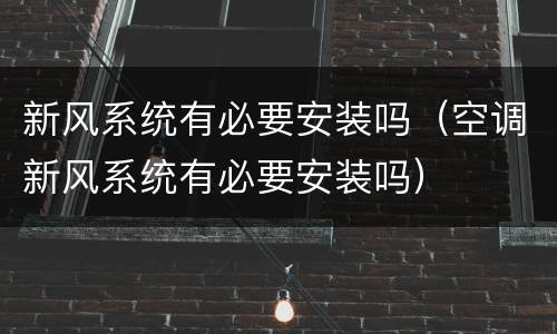 新风系统有必要安装吗（空调新风系统有必要安装吗）
