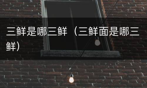 三鲜是哪三鲜（三鲜面是哪三鲜）