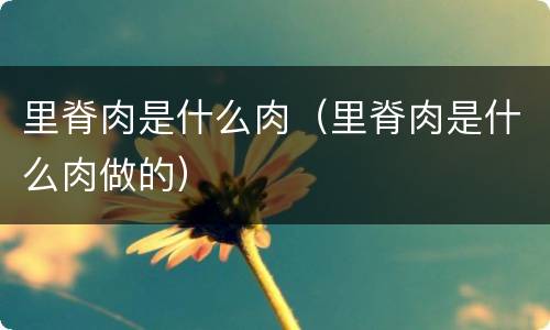 里脊肉是什么肉（里脊肉是什么肉做的）