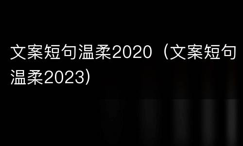 文案短句温柔2020（文案短句温柔2023）