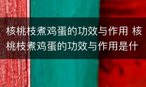 核桃枝煮鸡蛋的功效与作用 核桃枝煮鸡蛋的功效与作用是什么