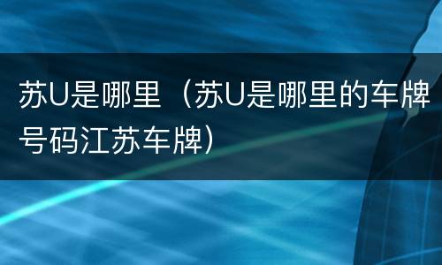 苏U是哪里（苏U是哪里的车牌号码江苏车牌）