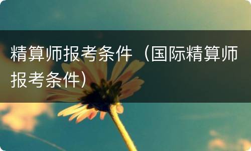 精算师报考条件（国际精算师报考条件）