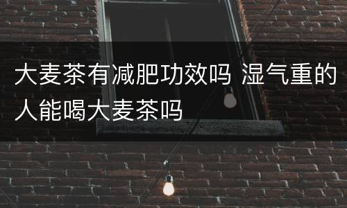 大麦茶有减肥功效吗 湿气重的人能喝大麦茶吗