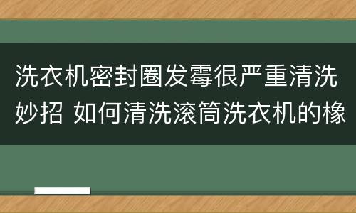 洗衣机密封圈发霉很严重清洗妙招 如何清洗滚筒洗衣机的橡皮圈霉斑