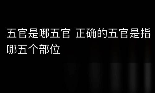 五官是哪五官 正确的五官是指哪五个部位