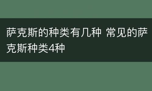 萨克斯的种类有几种 常见的萨克斯种类4种