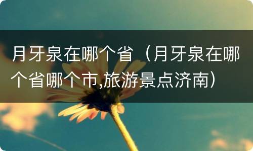 月牙泉在哪个省（月牙泉在哪个省哪个市,旅游景点济南）