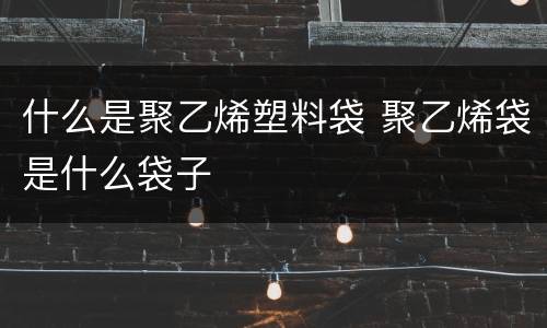 什么是聚乙烯塑料袋 聚乙烯袋是什么袋子