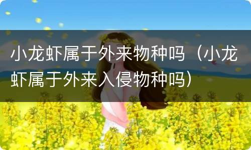 小龙虾属于外来物种吗（小龙虾属于外来入侵物种吗）