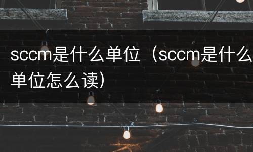 sccm是什么单位（sccm是什么单位怎么读）