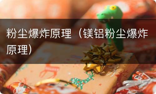 粉尘爆炸原理（镁铝粉尘爆炸原理）