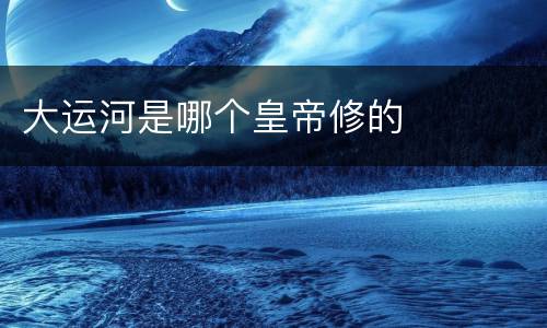 大运河是哪个皇帝修的