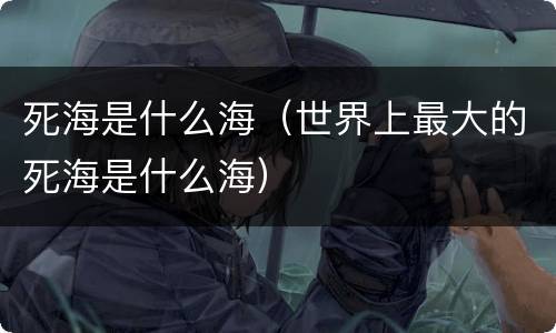 死海是什么海（世界上最大的死海是什么海）