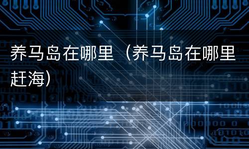 养马岛在哪里（养马岛在哪里赶海）