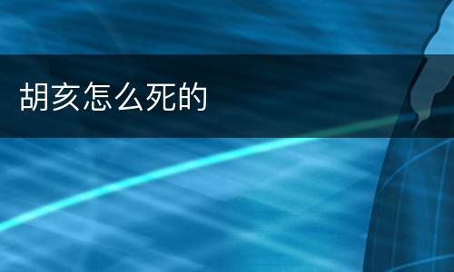 胡亥怎么死的
