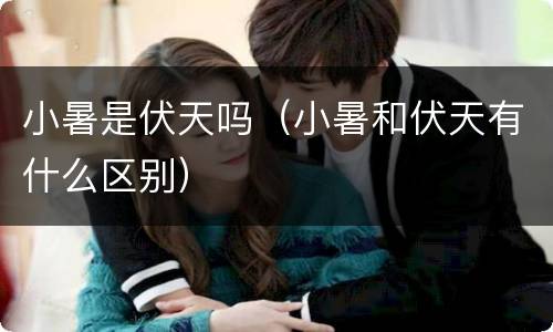 小暑是伏天吗（小暑和伏天有什么区别）