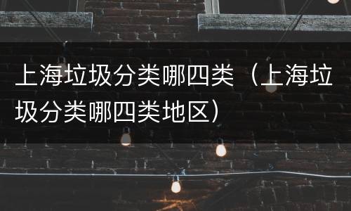 上海垃圾分类哪四类（上海垃圾分类哪四类地区）