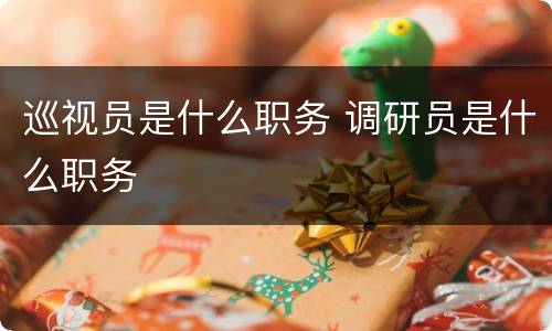 巡视员是什么职务 调研员是什么职务