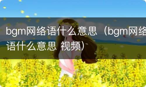 bgm网络语什么意思（bgm网络语什么意思 视频）