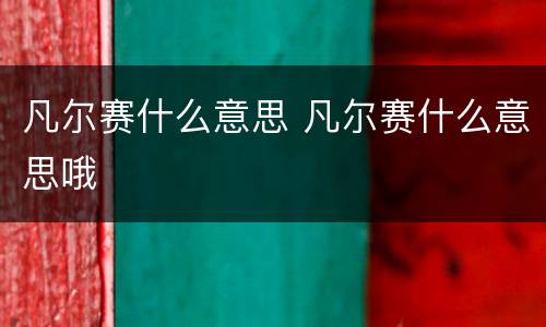 凡尔赛什么意思 凡尔赛什么意思哦