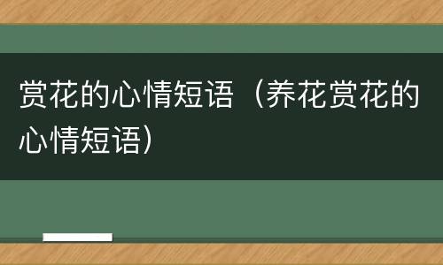 赏花的心情短语（养花赏花的心情短语）