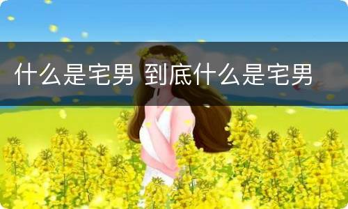 什么是宅男 到底什么是宅男