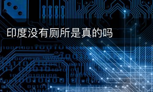 印度没有厕所是真的吗