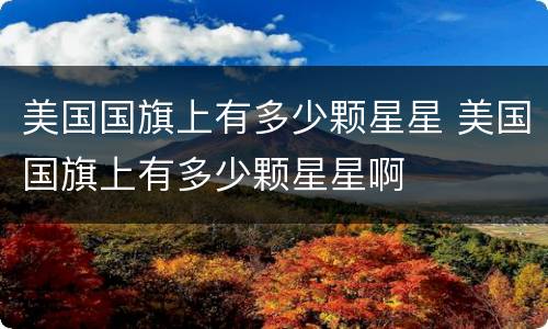 美国国旗上有多少颗星星 美国国旗上有多少颗星星啊