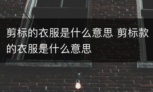 剪标的衣服是什么意思 剪标款的衣服是什么意思
