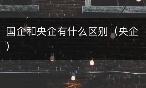 国企和央企有什么区别（央企）