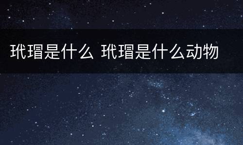 玳瑁是什么 玳瑁是什么动物