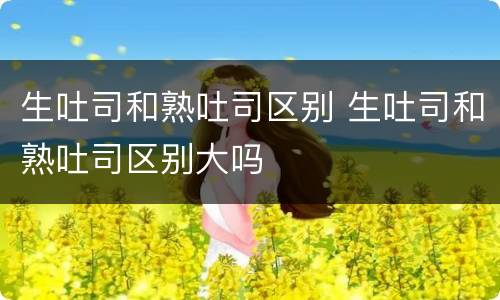 生吐司和熟吐司区别 生吐司和熟吐司区别大吗