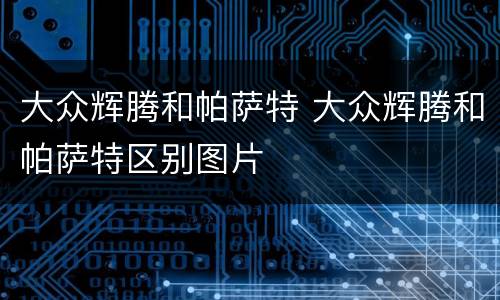 大众辉腾和帕萨特 大众辉腾和帕萨特区别图片