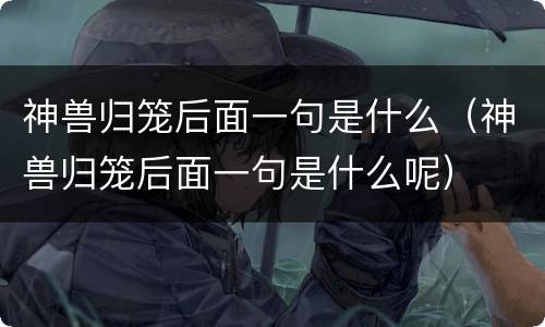 神兽归笼后面一句是什么（神兽归笼后面一句是什么呢）