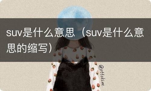 suv是什么意思（suv是什么意思的缩写）