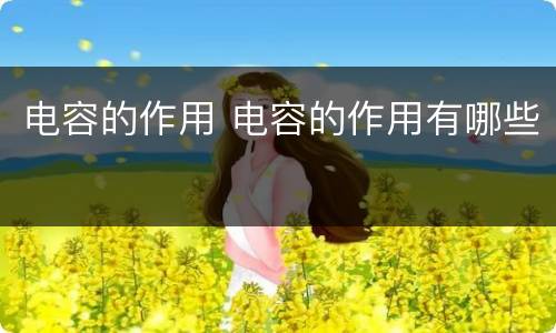 电容的作用 电容的作用有哪些