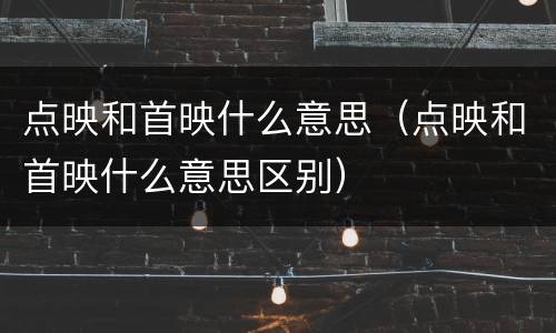 点映和首映什么意思（点映和首映什么意思区别）