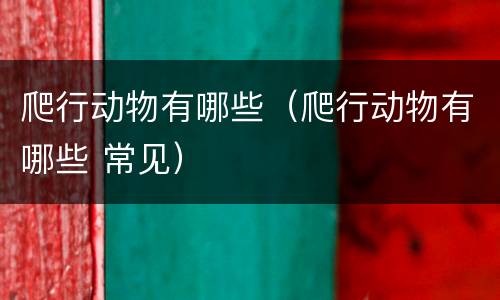 爬行动物有哪些（爬行动物有哪些 常见）