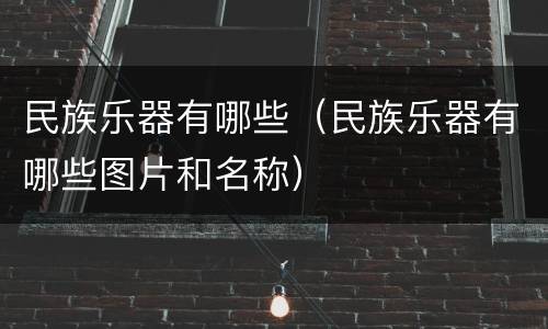 民族乐器有哪些（民族乐器有哪些图片和名称）