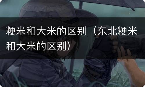 粳米和大米的区别（东北粳米和大米的区别）