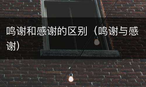 鸣谢和感谢的区别（鸣谢与感谢）