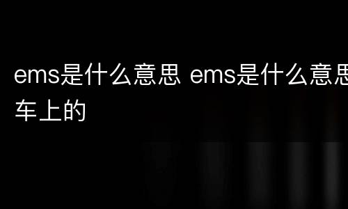 ems是什么意思 ems是什么意思车上的