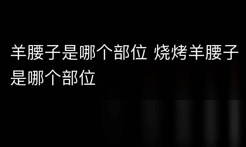 羊腰子是哪个部位 烧烤羊腰子是哪个部位