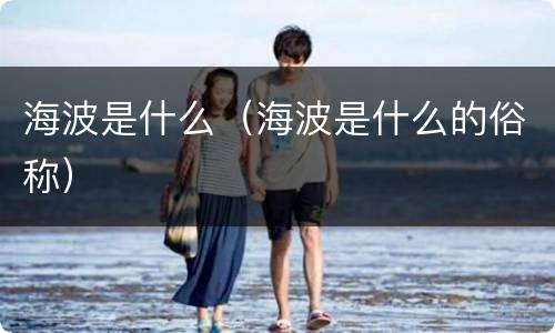 海波是什么（海波是什么的俗称）