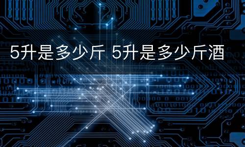 5升是多少斤 5升是多少斤酒