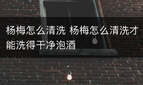 杨梅怎么清洗 杨梅怎么清洗才能洗得干净泡酒