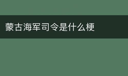 蒙古海军司令是什么梗